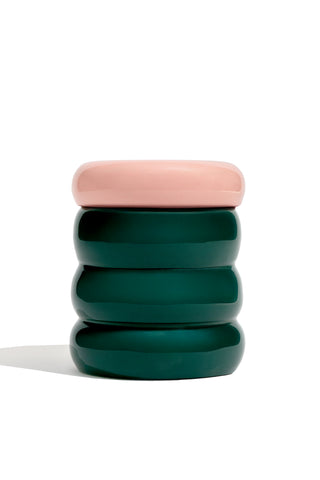 karavan clothing fashion fall winter 25 homecoming homeware collection ceramic jar dark green pink