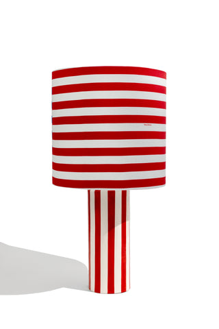 karavan clothing fashion fall winter 25 homecoming homeware collection table lamp red stripes