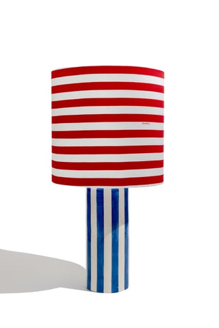 karavan clothing fashion fall winter 25 homecoming homeware collection table lamp blue stripes