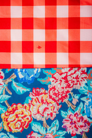 Bed Linen Set (Flowers/Red Check)