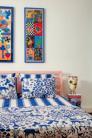 Bed Linen Set (Village/Stripes Blue)