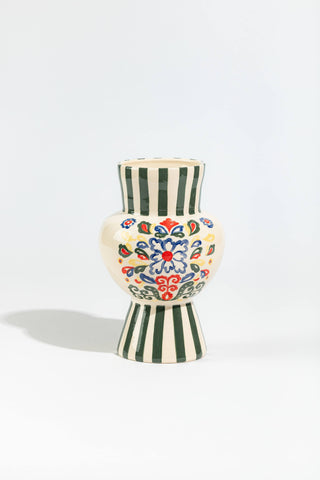 Vase Green Stripes