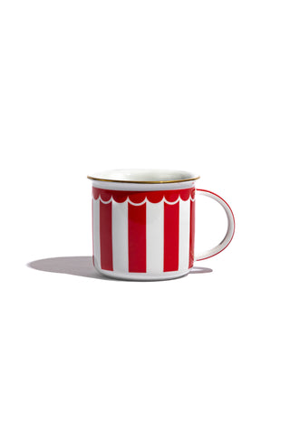 Mini Porcelain Mug (Stripes Red)