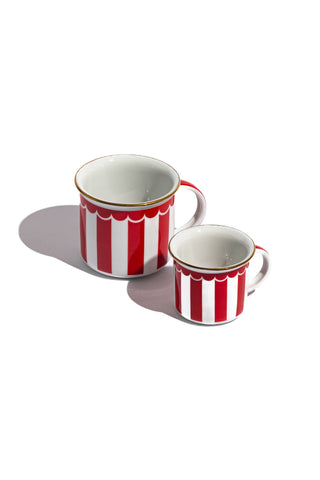 Mini Porcelain Mug (Stripes Red)