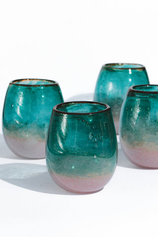 karavan clothing spring summer homeware collection water glass green pink