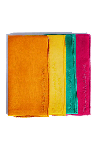 karavan clothing spring summer homeware collection linen napkin orange