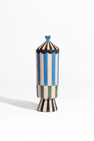 karavan clothing fashion spring summer 24 that moment homeware collection vase stripes black green