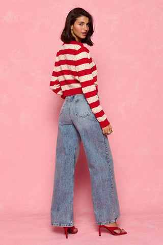 karavan clothing fashion spring summer 26 nai collection kyra knitted cardigan ivory red stripes