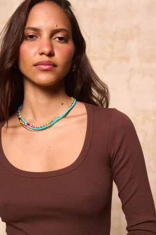 karavan clothing fashion krvn spring summer 26 nai collection magda top brown