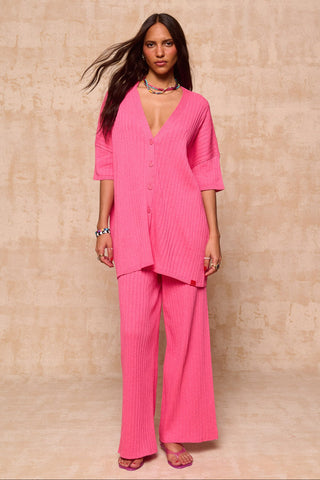 karavan clothing fashion spring summer 26 krvn nai collection alejandra knitted trousers pink