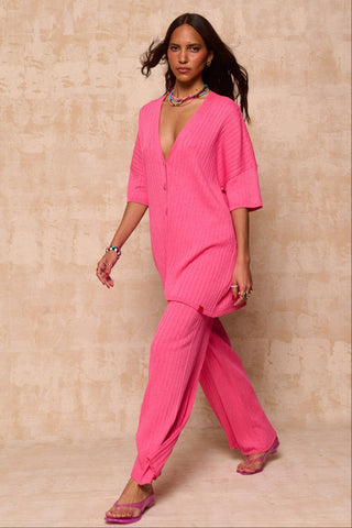 karavan clothing fashion spring summer 26 krvn nai collection francisca knitted shirt pink