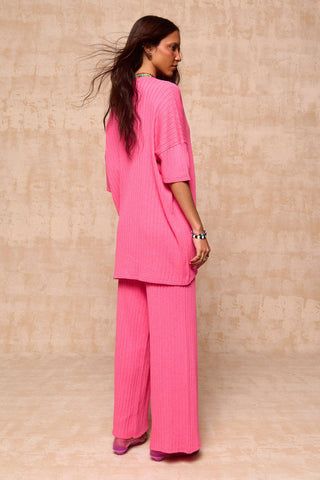 karavan clothing fashion spring summer 26 krvn nai collection francisca knitted shirt pink