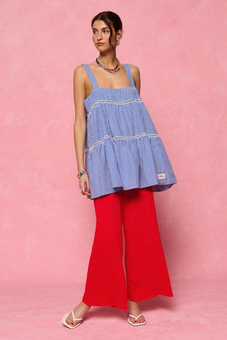 karavan clothing fashion planet homeware spring summer 26 nai collection boyfriend long top dress blue checked