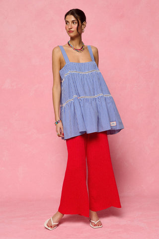 karavan clothing fashion spring summer 26 krvn nai collection alejandra knitted trousers red