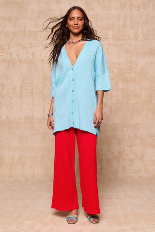 karavan clothing fashion spring summer 26 krvn nai collection francisca knitted shirt ciel