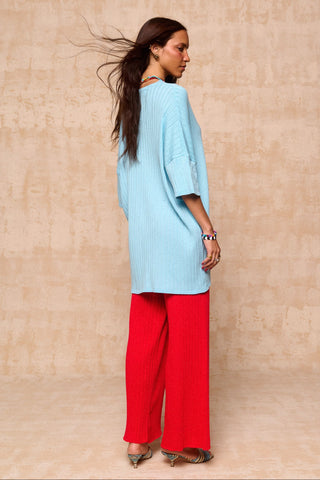 karavan clothing fashion spring summer 26 krvn nai collection francisca knitted shirt ciel