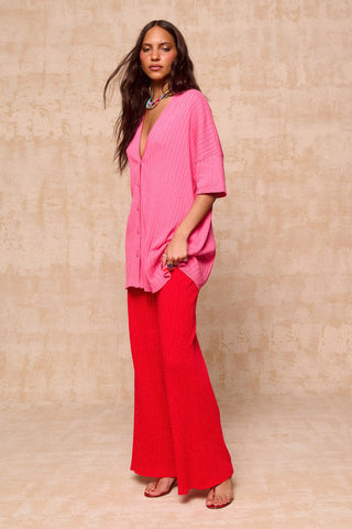 karavan clothing fashion spring summer 26 krvn nai collection alejandra knitted trousers red