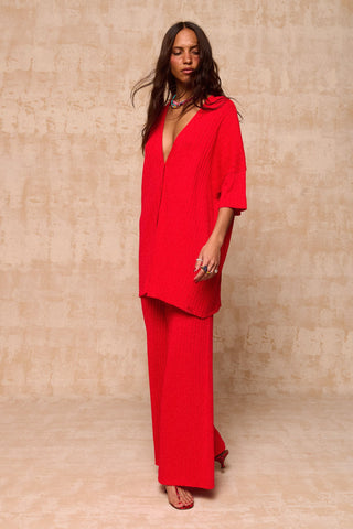 karavan clothing fashion spring summer 26 nai collection francisca knitted shirt red