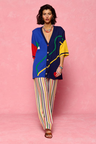 karavan clothing fashion spring summer 26 nai collection aliana knitted shirt blue red