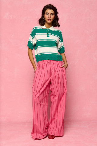 karavan clothing fashion spring summer 26 nai collection lorette knitted cropped top green white