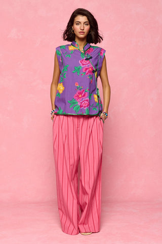 karavan clothing fashion spring summer 26 nai collection olivia shirt purple floral yellow