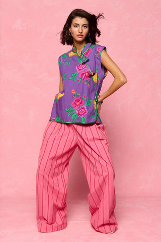 karavan clothing fashion spring summer 26 nai collection olivia shirt purple floral yellow