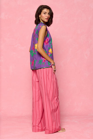 karavan clothing fashion spring summer 26 nai collection olivia shirt purple floral yellow