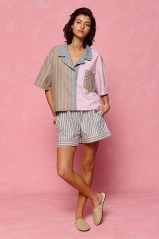 karavan clothing fashion planet homeware spring summer 26 nai collection shirt pink brown stripes