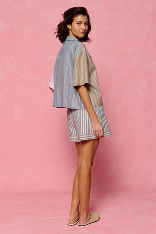 karavan clothing fashion planet homeware spring summer 26 nai collection shirt pink brown stripes