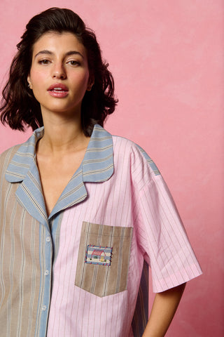 karavan clothing fashion planet homeware spring summer 26 nai collection shirt pink brown stripes