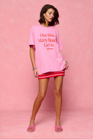 karavan clothing fashion spring summer 26 nai collection briette knitted skirt pink red stripes