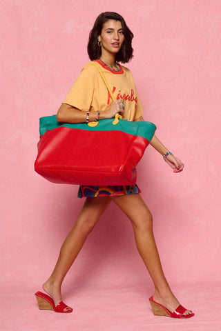 karavan clothing fashion spring summer 26 nai collection leather bag red green