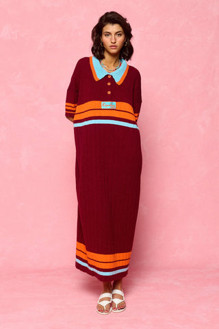 karavan clothing fashion spring summer 26 nai collection carmel knitted dress bordeaux orange