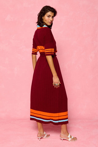 karavan clothing fashion spring summer 26 nai collection carmel knitted dress bordeaux orange