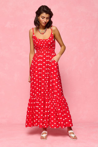karavan clothing fashion spring summer 26 nai collection charlotte dress polka hearts red
