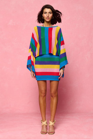 karavan clothing fashion spring summer 26 nai collection daphne mini knitted skirt multicolor stripes