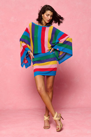 karavan clothing fashion spring summer 26 nai collection daphne mini knitted skirt multicolor stripes