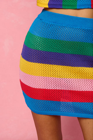 karavan clothing fashion spring summer 26 nai collection daphne mini knitted skirt multicolor stripes