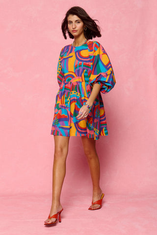 karavan clothing fashion spring summer 26 nai collection darla mini dress multicolor abstract