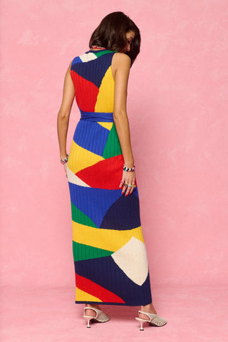 karavan clothing fashion spring summer 26 nai collection denise knitted dress multicolor polygon