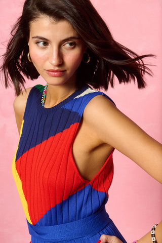 karavan clothing fashion spring summer 26 nai collection denise knitted dress multicolor polygon