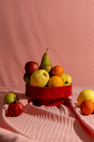 karavan clothing fashion fall winter 25 homecoming homeware collection ceramic fruit bowl yellow red