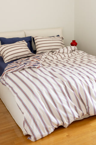 karavan clothing planet homeware collection fall winter 24 25 duvet cover ivory blue stripes