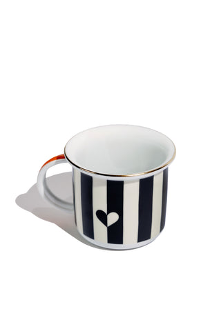Porcelain Espresso Mug (Black Stripes)