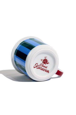 Porcelain Espresso Mug (Blue Stripes)