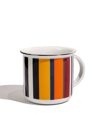 Porcelain Coffee Mug (Stripes Black)
