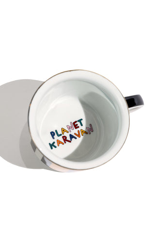 Porcelain Coffee Mug (Stripes Black)