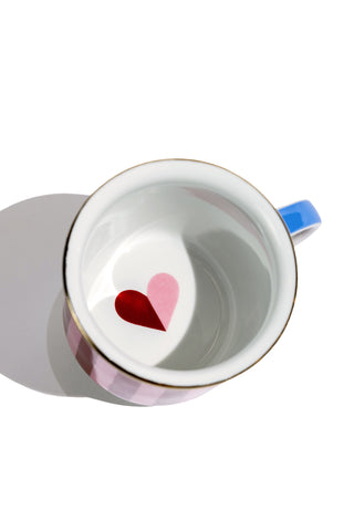 Porcelain Coffee Mug (Stripes Red)