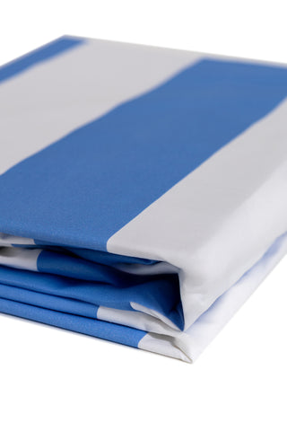 karavan clothing planet homeware collection spring summer 25 fitted sheet blue stripes