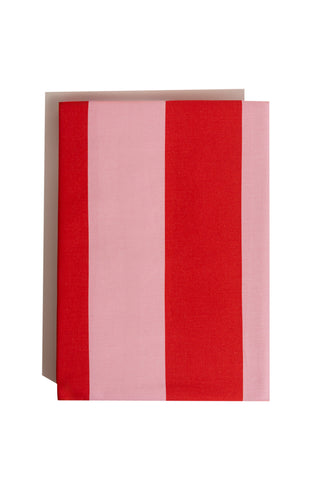 karavan clothing planet homeware collection spring summer 25 flat sheet red pink stripes